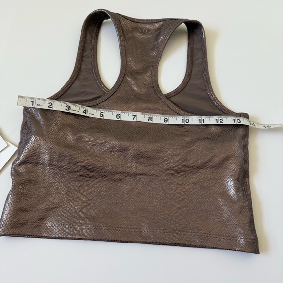 Beyond Yoga Recerback Crop Top Women Size S Athletic Performance Mocha Metallic - Picture 12 of 14